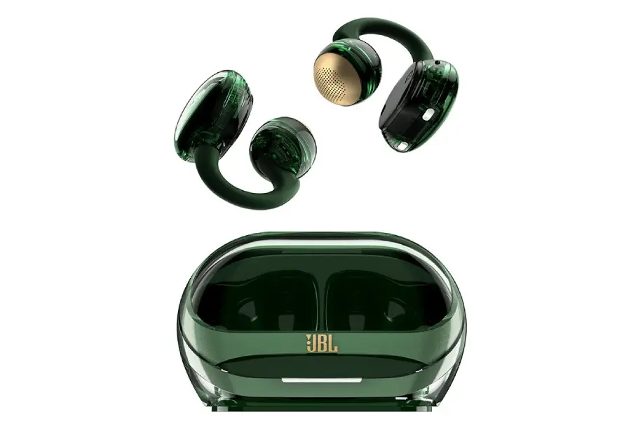 JBL Soundgear Clips translucent open-ear earbuds design