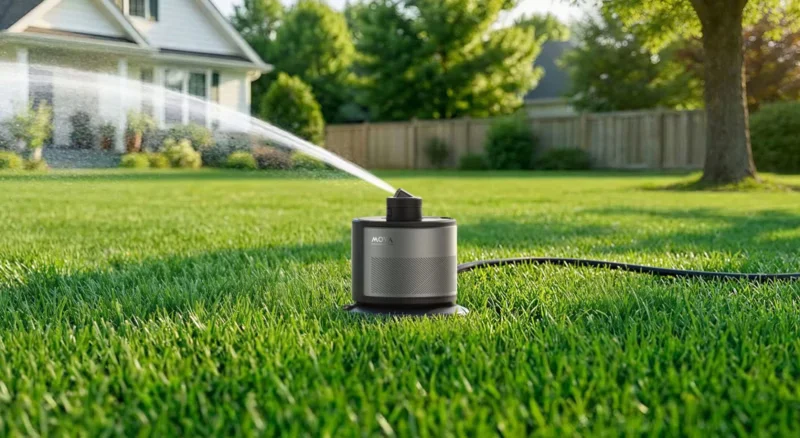 Mova L10 Smart Sprinkler Waters Up to 5,400 Sq Ft with Solar-Powered Battery