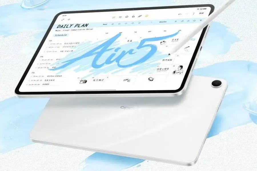 Oppo Pad Air 5 Starry White: Price Hike or Just New Paint? Oppo Pad Air 5 Starry White Edition front view with 12.1-inch display