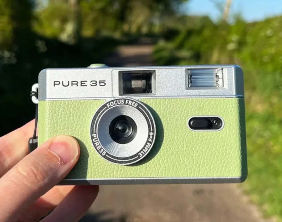 Pure35 compact analog camera with flash and optical viewfinder