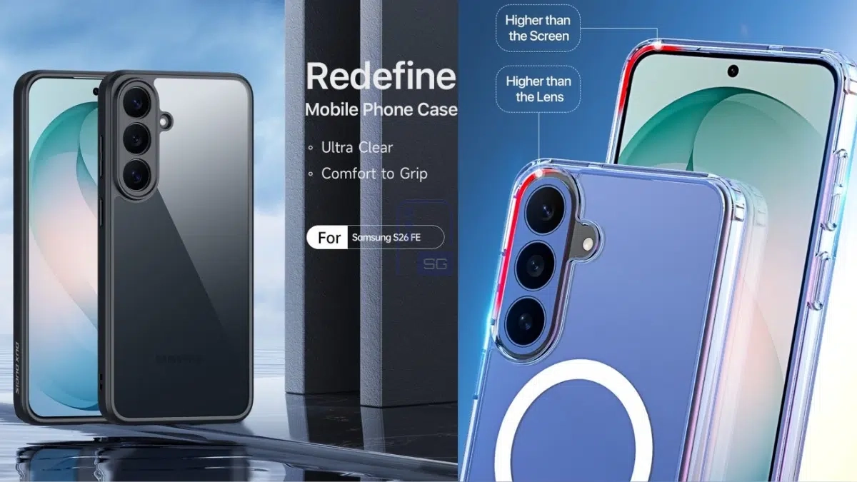 Samsung Galaxy S26 FE early renders showing flat sides and triple rear cameras