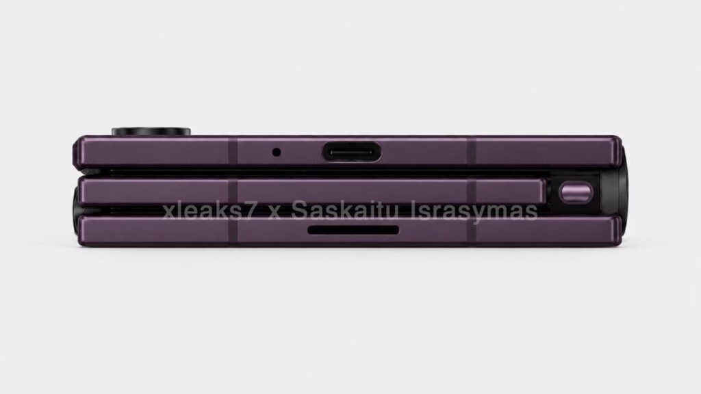 Stylus charging and magnetic retention system in Samsung tri-fold phone