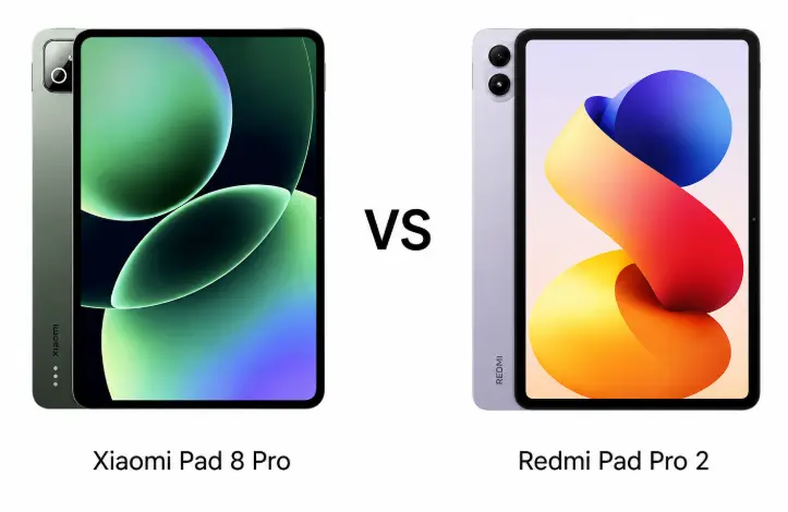 Xiaomi Pad 8 Pro and Redmi Pad Pro 2 side by side showing design and display differences (Photo: Xiaomi)
