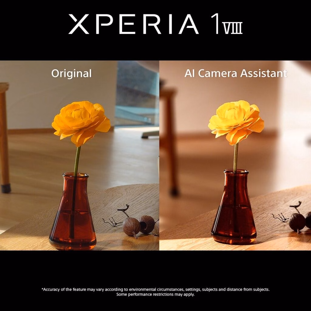 Sony Xperia 1 VIII phone screen showing punchy colors and tall aspect ratio