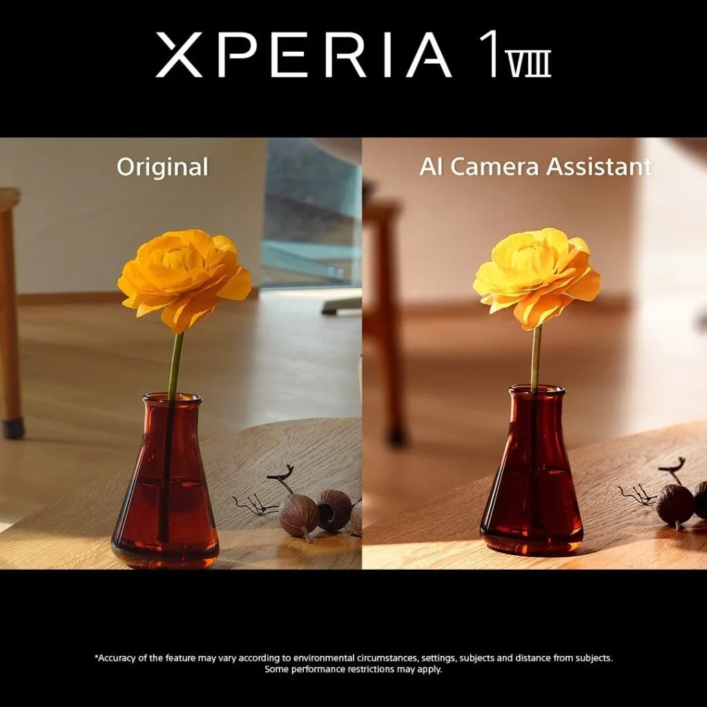 Sony Xperia 1 VIII phone screen showing punchy colors and tall aspect ratio