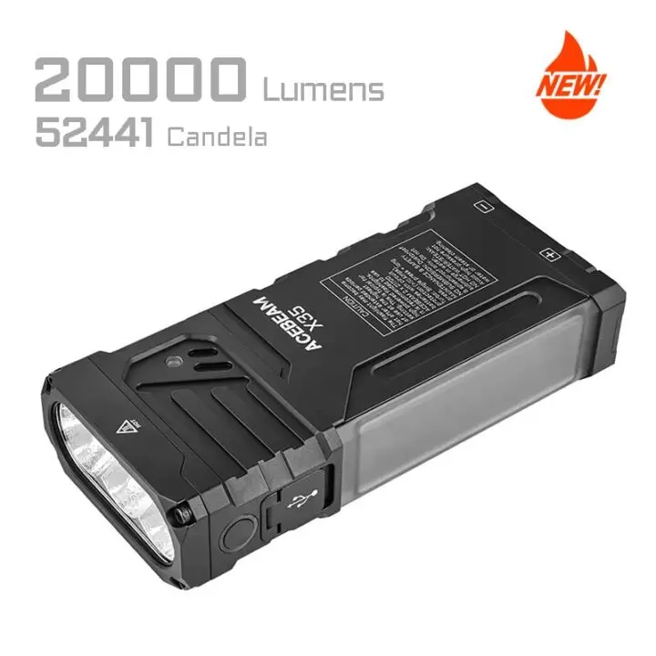Acebeam X35 searchlight showcasing the multi-light LED configuration