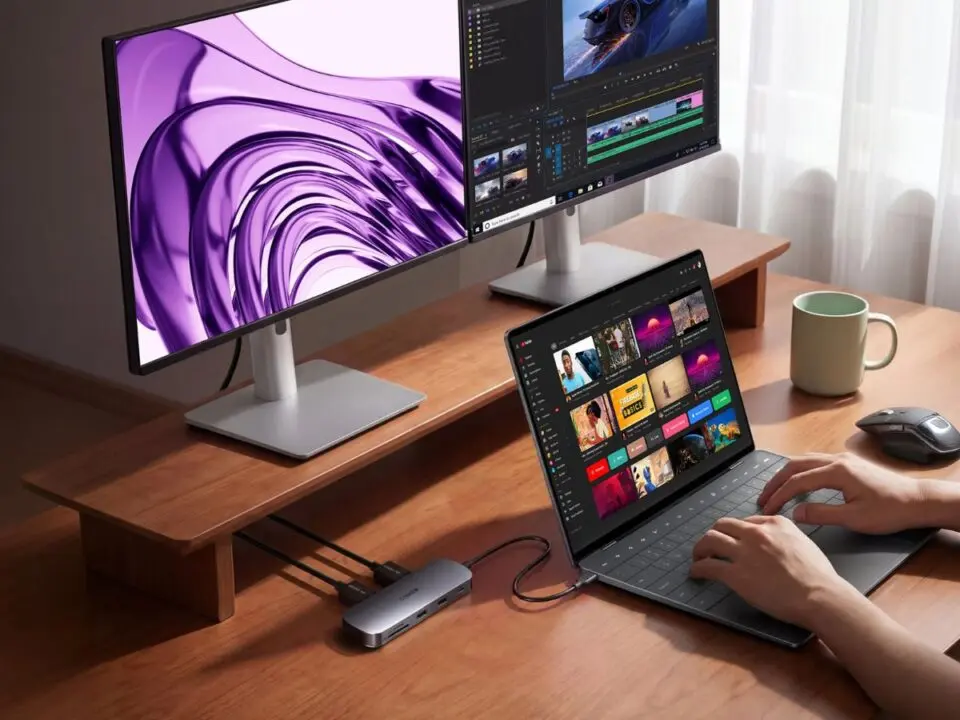 Anker Nano USB-C Hub (8-in-1, Dual Display) supporting dual 4K displays