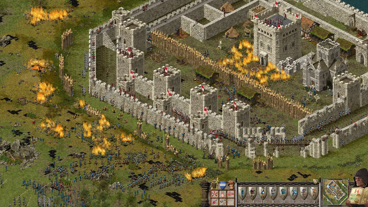Another gameplay screenshot from Stronghold Definitive Edition highlighting siege battle (Photo: Firefly Studios)