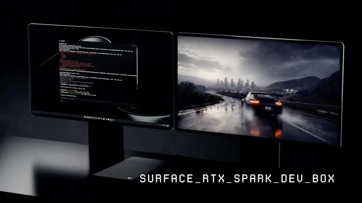 Microsoft Surface RTX Spark Dev Box front view showing ports (Photo: Microsoft)