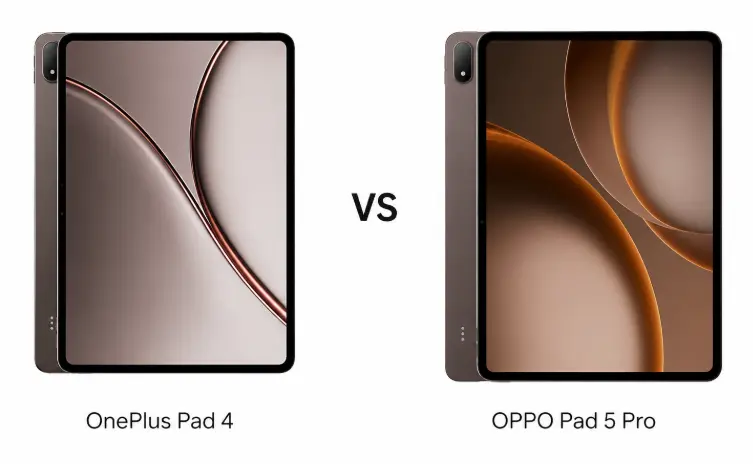 OnePlus Pad 4 vs OPPO Pad 5 Pro, which flagship tablet stands out OnePlus Pad 4 vs OPPO Pad 5 Pro showing large displays and slim designs