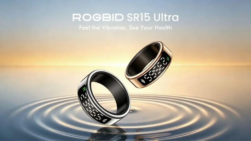 Rogbid SR15 Ultra smart ring with display and vibration features