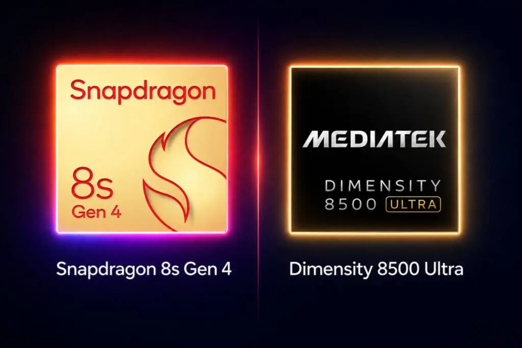 Snapdragon 8s Gen 4 Outshines Dimensity 8500 Ultra in Gaming and AI Performance Snapdragon 8s Gen 4 vs Dimensity 8500 Ultra