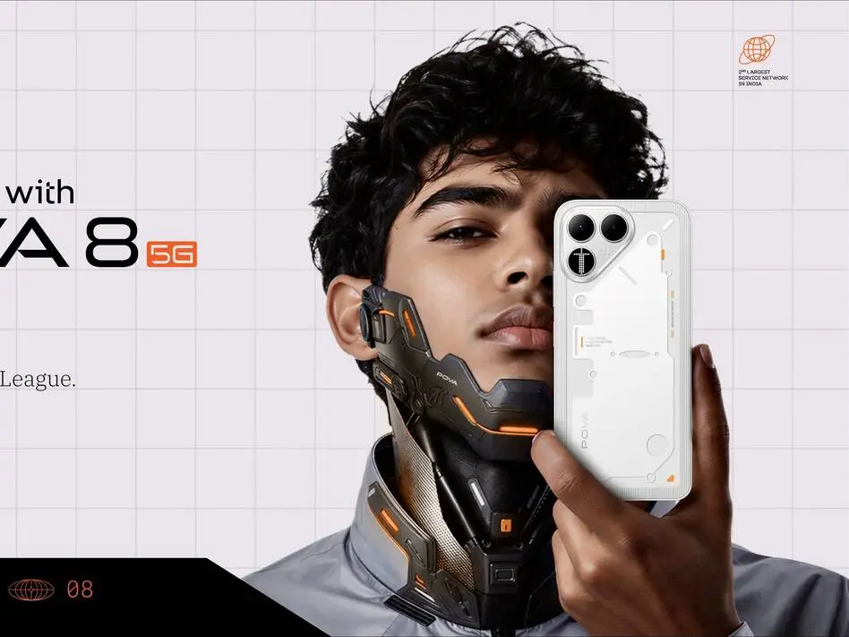 Tecno Pova 8 5G Introduces Unique Dot Matrix Display With Massive Battery Tecno Pova 8 5G smartphone showcasing its design and display features