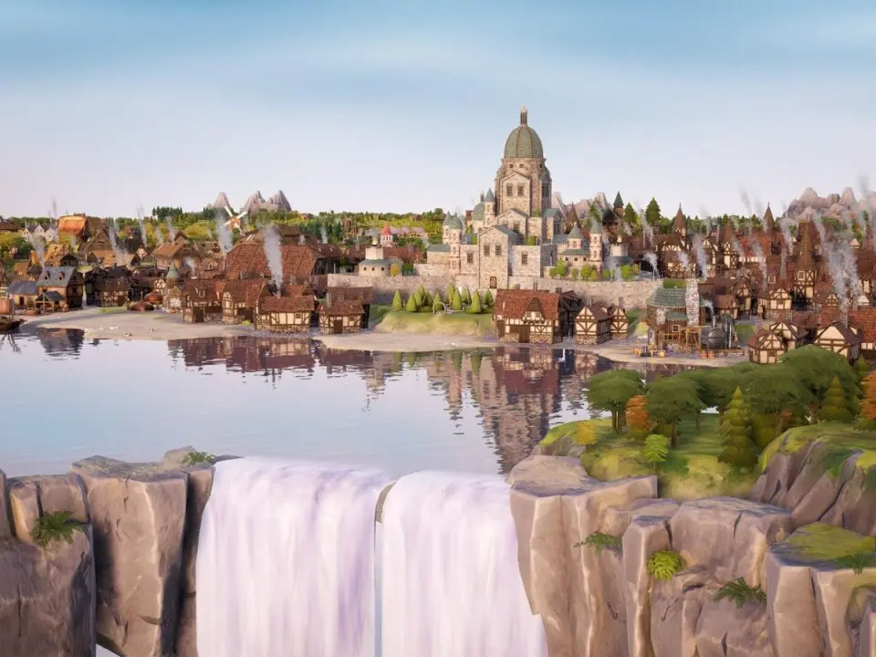 TerraScape city puzzler game discounted on Steam with medieval theme