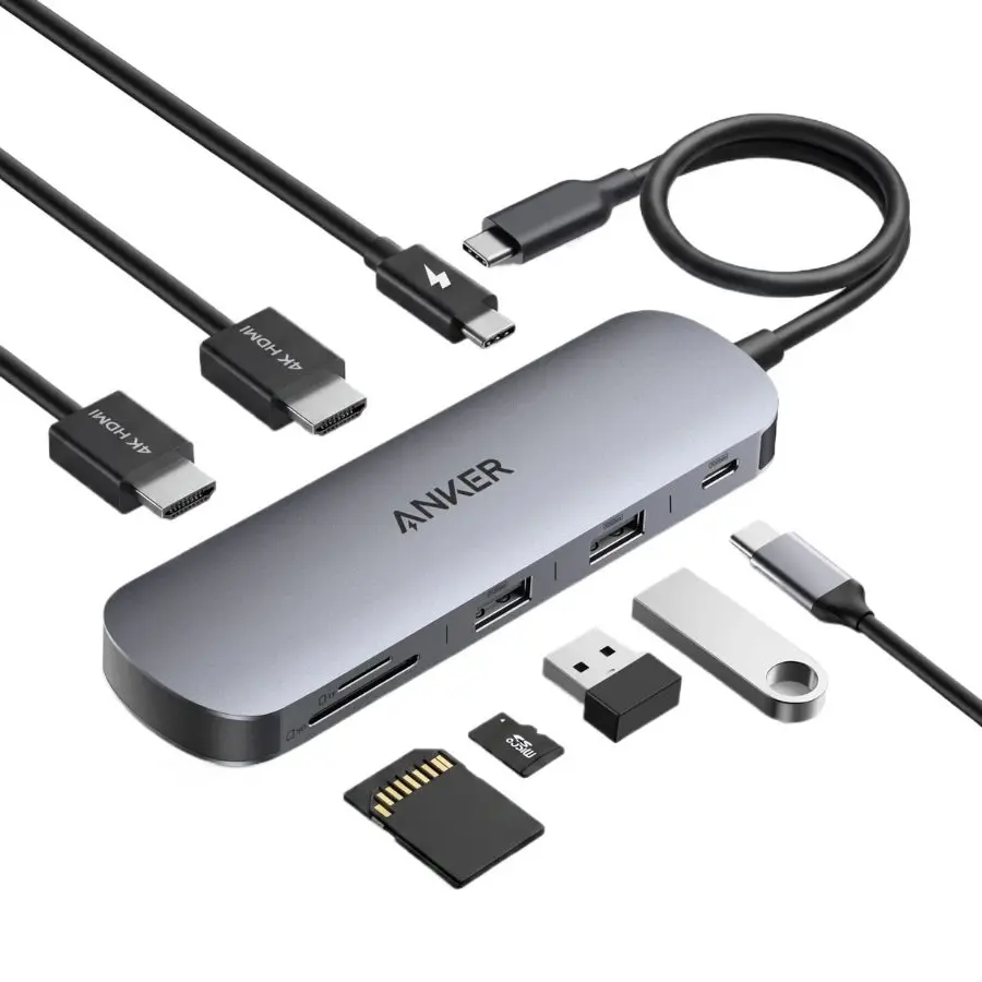 The Anker Nano USB-C Hub (8-in-1, Dual Display) (Photo: Anker)