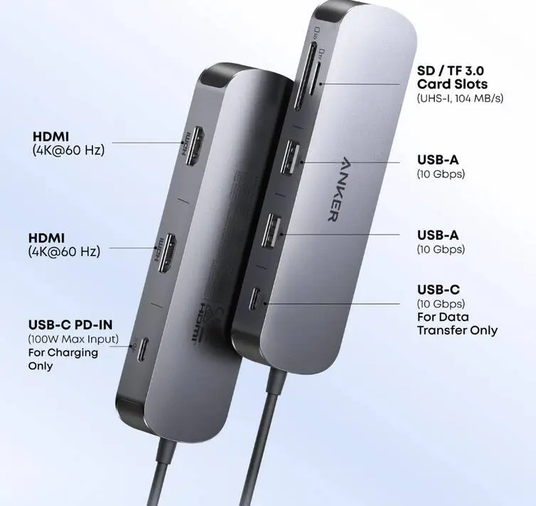The Anker Nano USB-C Hub (8-in-1, Dual Display) (Photo: Anker)