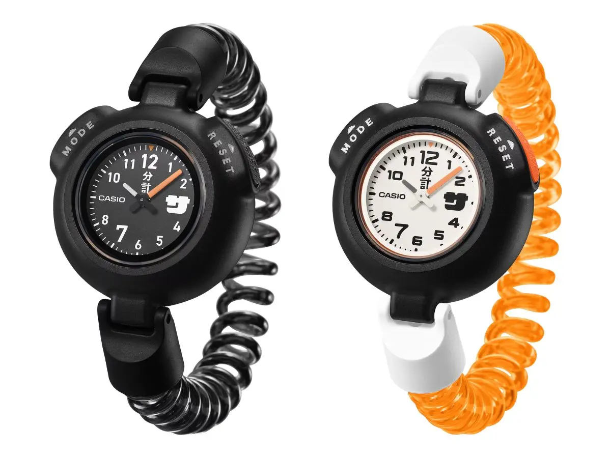 The Casio Sauna Watch SAN100H-1B (left) and SAN100H-7B (right) (Photo: Casio)