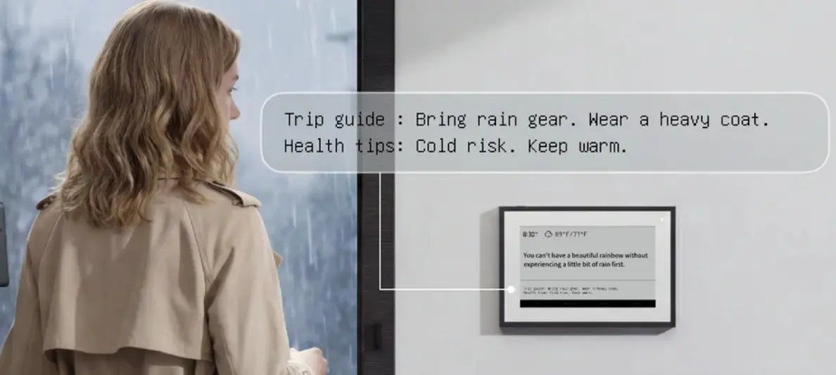 The SwitchBot Weather Station has an AI assistant that can remind users to stay healthy and wear appropriate clothing for the day's weather. (Photo: SwitchBot)
