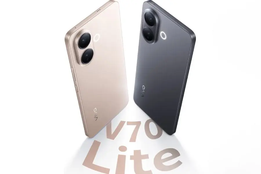 Vivo V70 Lite Brings Strong Battery and 120Hz Screen for Budget Hunters Vivo V70 Lite smartphone front and back view showing design and camera setup