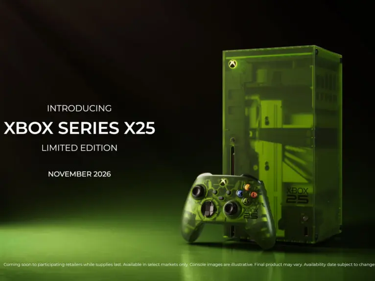 Xbox Series X25 special edition console in translucent green celebrating 25th anniversary